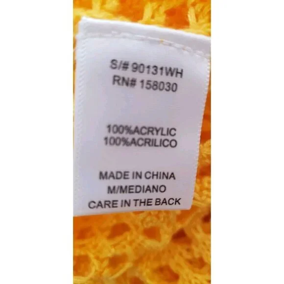 NEW LOVE TREE PASTEL ORANGE OPEN KNIT LONG SLEEVE CROP TOP SZ MEDIUM - Picture 5 of 5